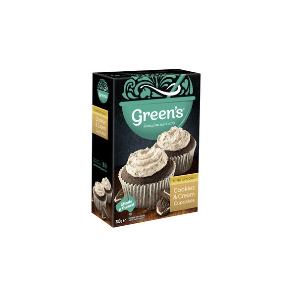 Green's Cupcake Mixes Cookie & Cream 380g