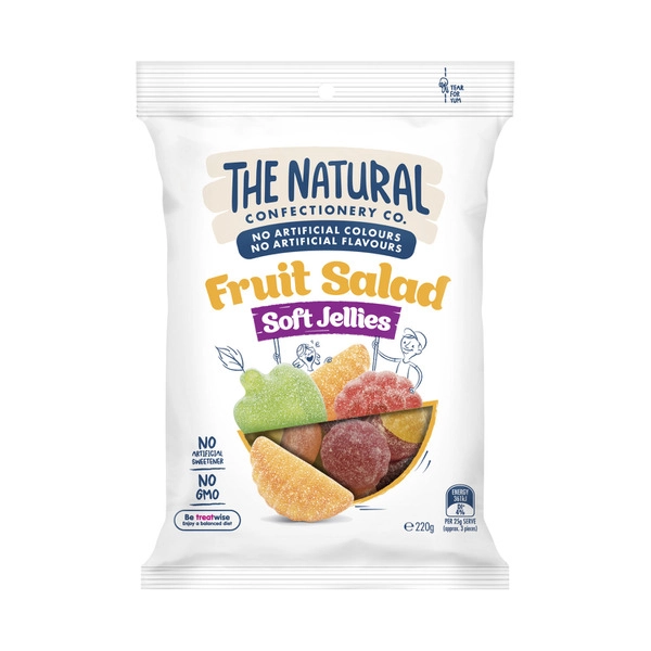 The Natural Confectionery Co. Fruit Salad Soft Jellies Lollies 220g