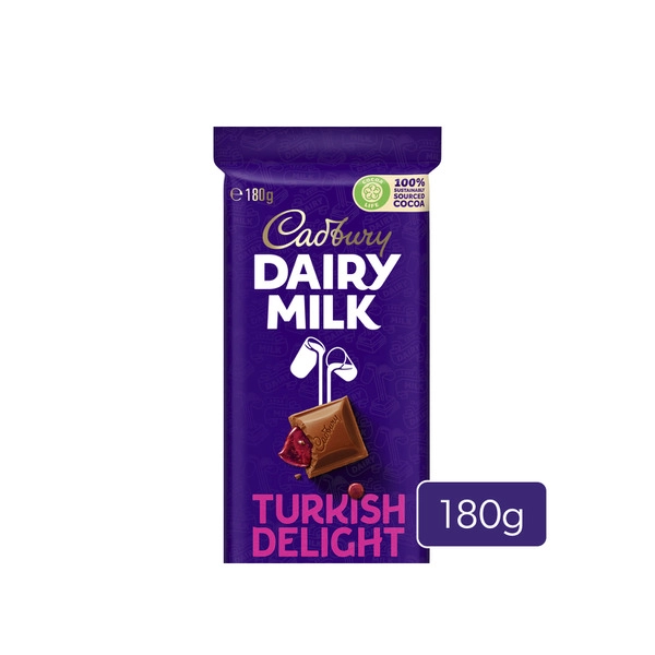 Cadbury Dairy Milk Turkish Delight Chocolate Block  180g