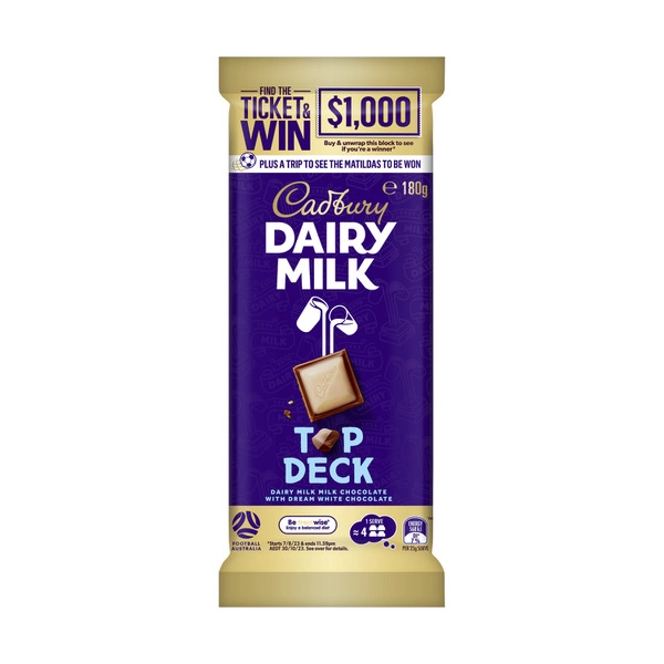 Cadbury Dairy Milk Top Deck Chocolate Block  180g
