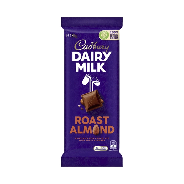 Cadbury Dairy Milk Roast Almond Chocolate Block 180g