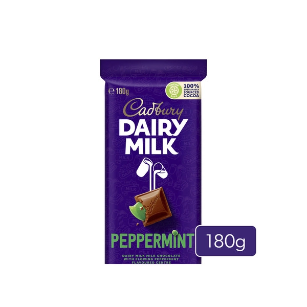 Cadbury Dairy Milk Peppermint Milk Chocolate Block  180g