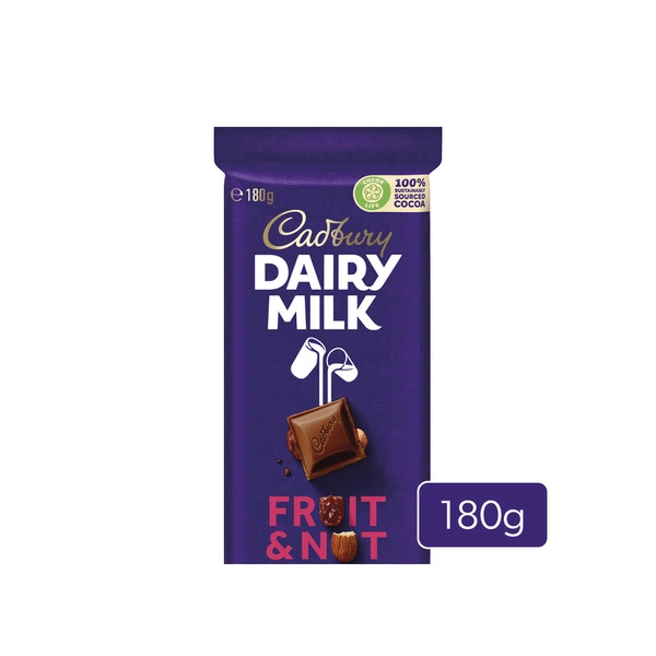 Cadbury Dairy Milk Fruit and Nut Chocolate Block  180g