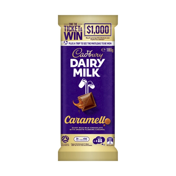 Cadbury Dairy Milk Caramello Chocolate Block  180g
