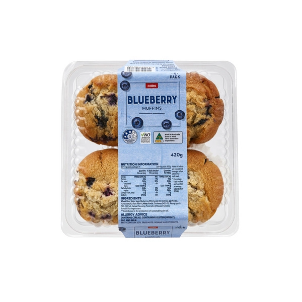 Coles Blueberry Muffins 4 pack