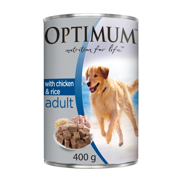 Optimum Adult With Chicken & Rice Wet Dog Food Can 400g