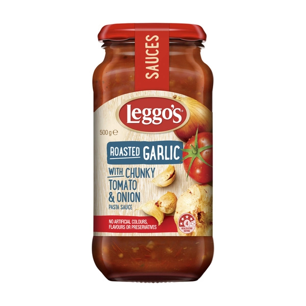 Leggo's Roasted Garlic with Chunky Tomato & Onion Pasta Sauce 500g