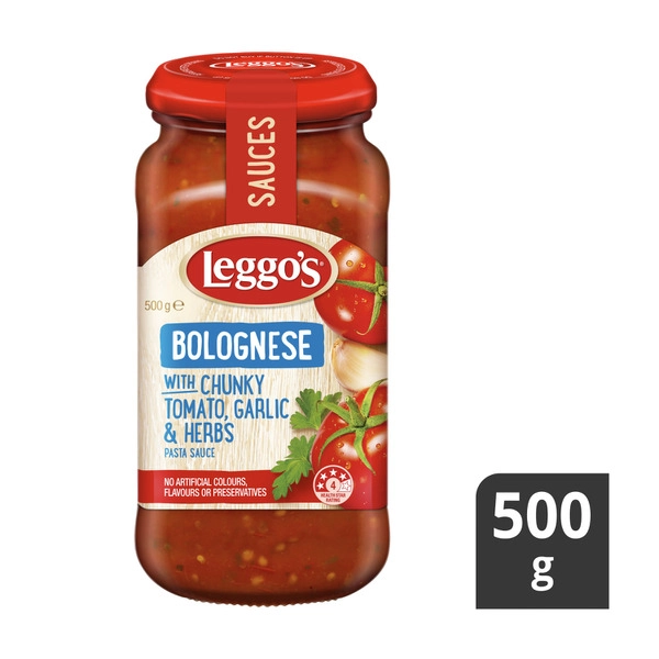 Leggo's Bolognese with Chunky Tomato Garlic & Herbs Pasta Sauce 500g