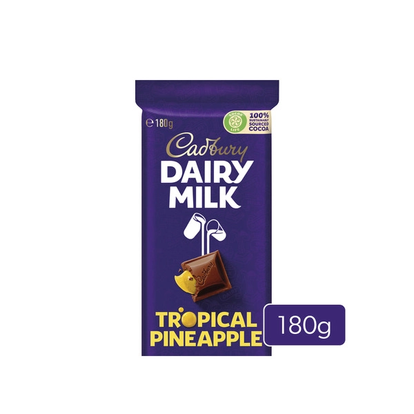Cadbury Dairy Milk Tropical Pineapple Chocolate Block  180g