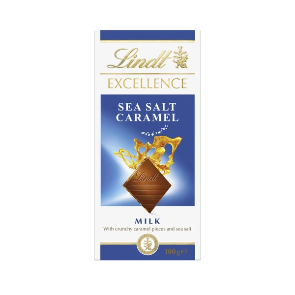 Lindt Excellence Milk Sea Salt Caramel Milk Chocolate Block 100g