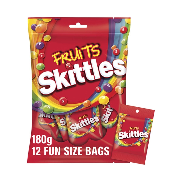 Skittles Fruits Chewy Lollies Party Share Bag 12 Pieces 180g