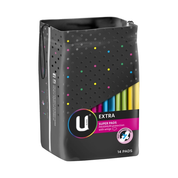 U by Kotex Extra Pads Super with Wings 14 pack