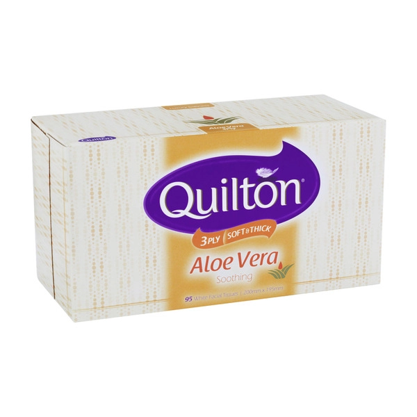Quilton 3 Ply Soft & Thick Aloe vera Facial Tissues 95 pack