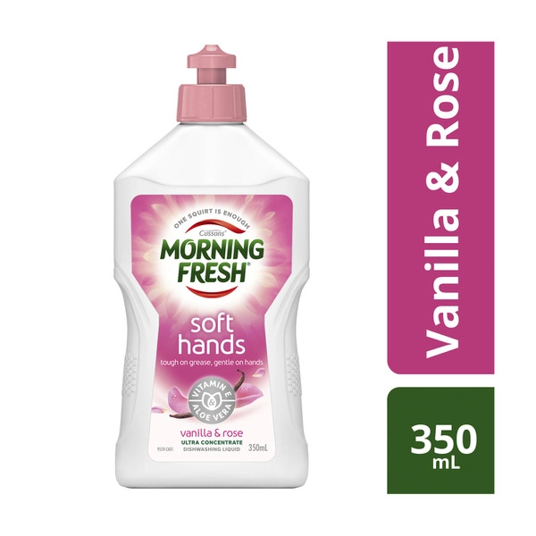 Morning Fresh Soft Hands Vanilla & Rose Dishwashing Liquid 350mL