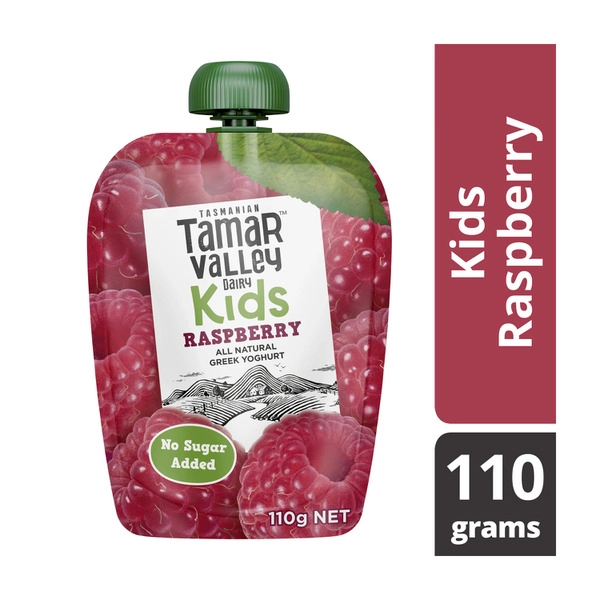 Tamar Valley Kids Greek Natural Raspberry Yoghurt Pouch 110g