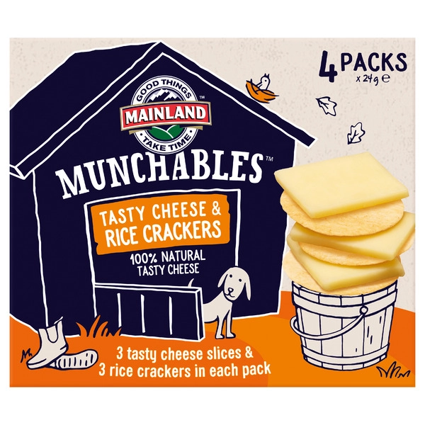 Mainland Munchables Cheese & Rice Crackers 4 Pack 96g
