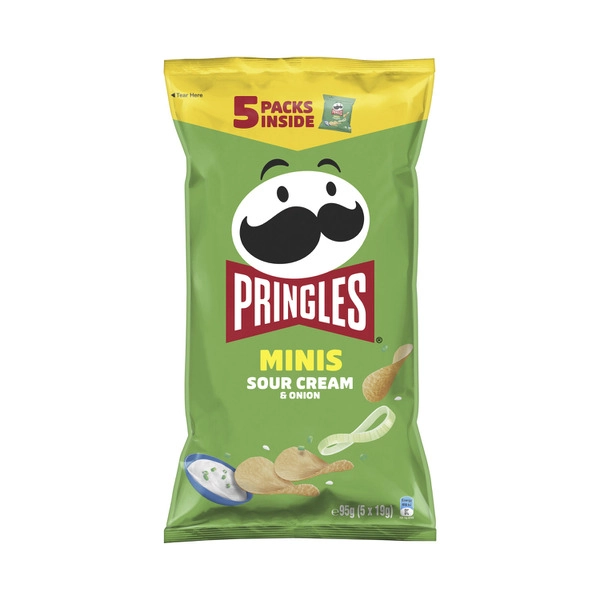 Pringles Minis Sour Cream & Onion Potato Chips 5 pack 95g