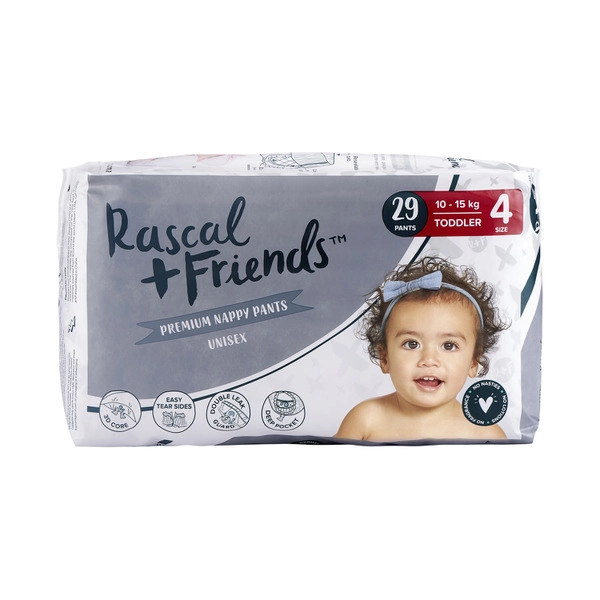 Rascal + Friends Nappy Pants Size 4 Toddler 29 pack