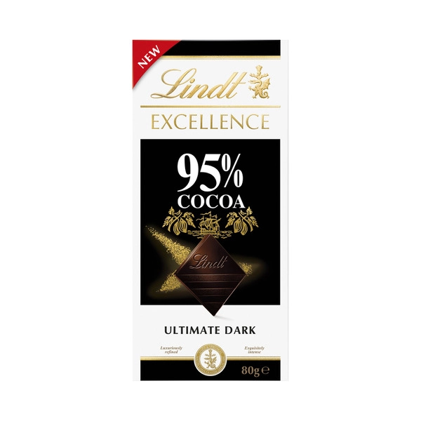 Lindt Excellence 95% Cocoa Ultimate Dark Chocolate Block 80g