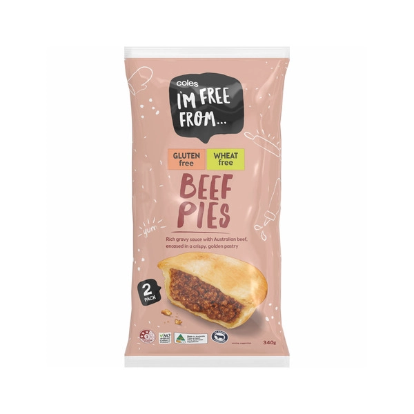 Coles I'M Free From Beef Pies 340g