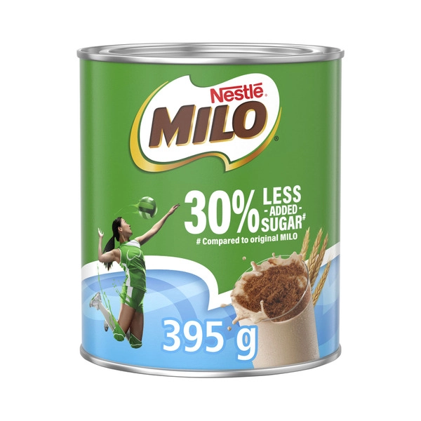 Milo 30% Less Added Sugar Chocolate Malt Powder Hot Or Cold Drink 395g