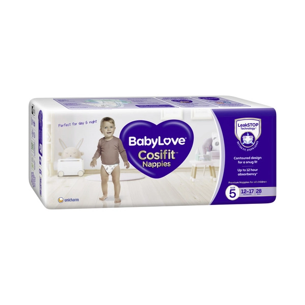 Babylove Cosifit Nappies Size 5 (12-17Kg) 28 pack