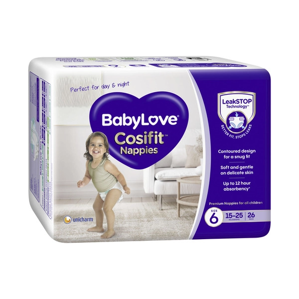 Babylove Cosifit Nappies Size 6 (15-25Kg) 26 pack