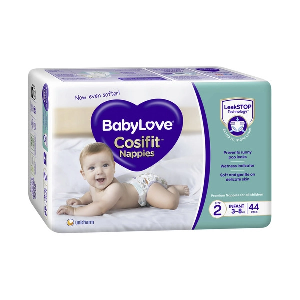 Babylove Cosifit Infnt Nappies Size 2 (3-8Kg) 44 pack