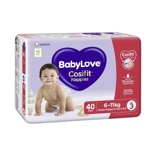 Babylove Cosifit Nappies Size 3 (6-11Kg) 40 pack