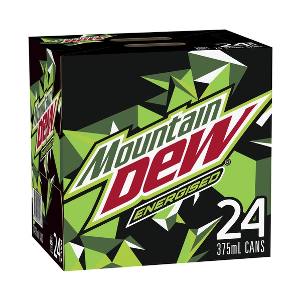 Mountain Dew Energised Soft Drink Multipack Cans 375mL x 24 Pack 24 pack