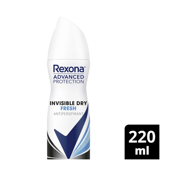 Rexona Women Antiperspirant Aerosol Advanced Invisible Dry Fresh Deodorant 220mL