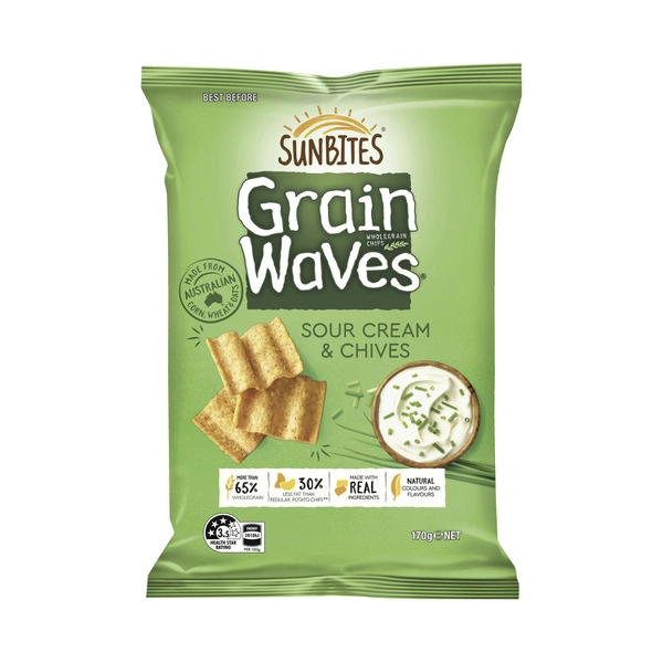 Sunbites Grain Waves Chips Sour Cream & Chives 170g