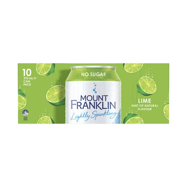 Mount Franklin Lightly Sparkling Water Lime 10 pack