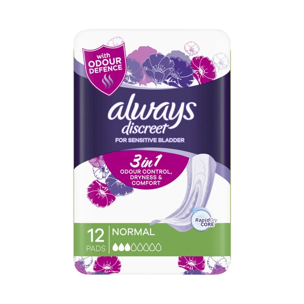 Always Discreet Normal Incontinence Pads 12 pack