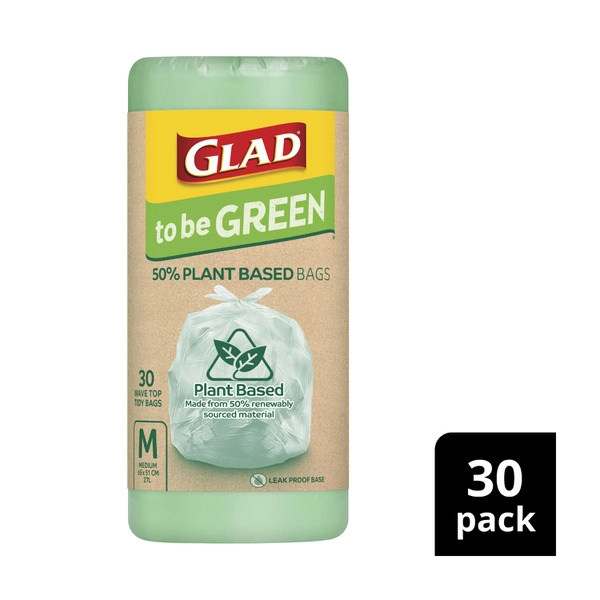 Glad To Be Green Plant Bio Based Kt Bags Medium 30 pack
