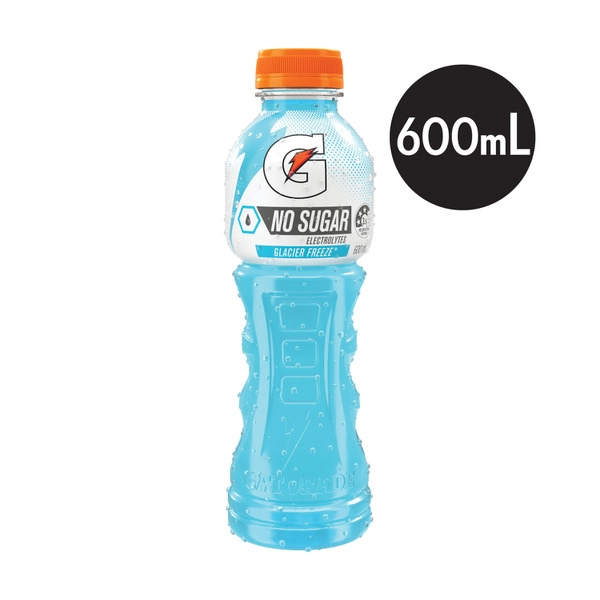 Gatorade Sports Drinks Sugar Free Glacier Freeze Bottle 600mL