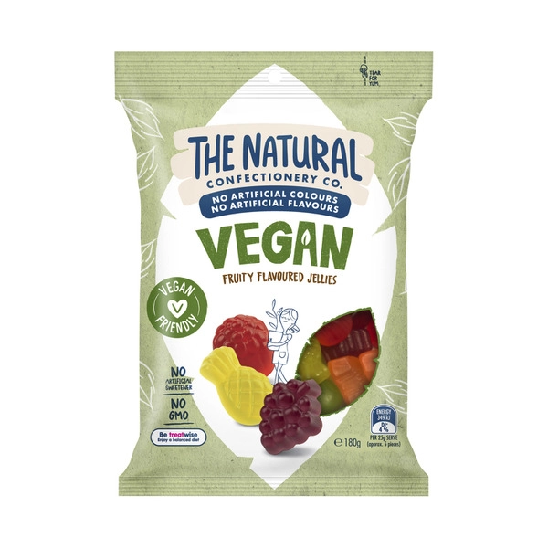 The Natural Confectionery Co. Vegan Fruit Flavoured Jellies Lollies 180g