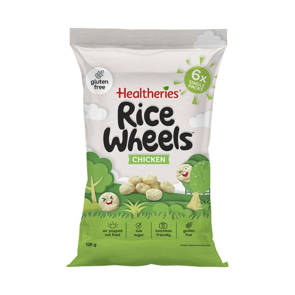 Healtheries Rice Wheels Chicken Multipack Gluten Free Lunchbox Snacks 6X21g 126g