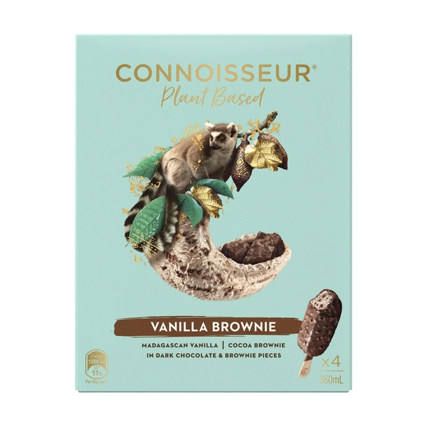 Connoisseur Plant Based Vanilla Brownie Ice Cream 4 Pack 360mL