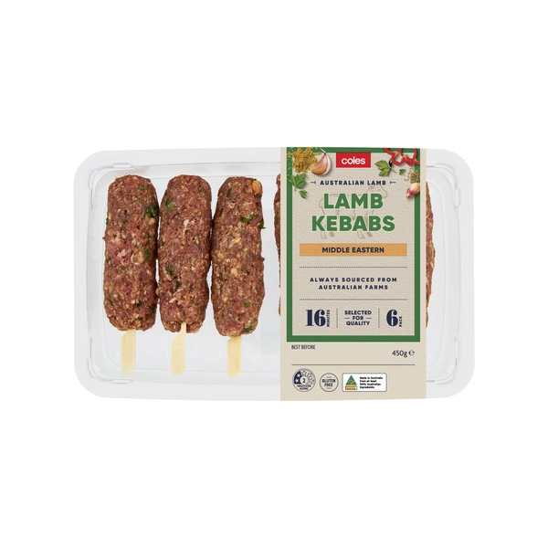 Coles Lamb Kebabs 450g