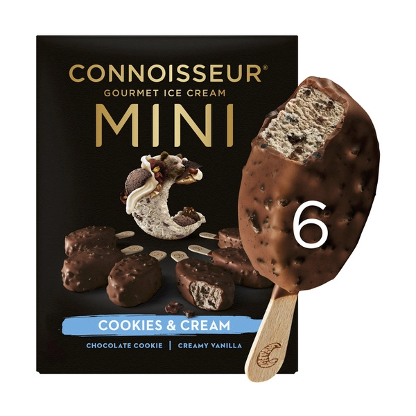 Connoisseur Cookies & Cream Mini Ice Cream 6 Pack 360mL