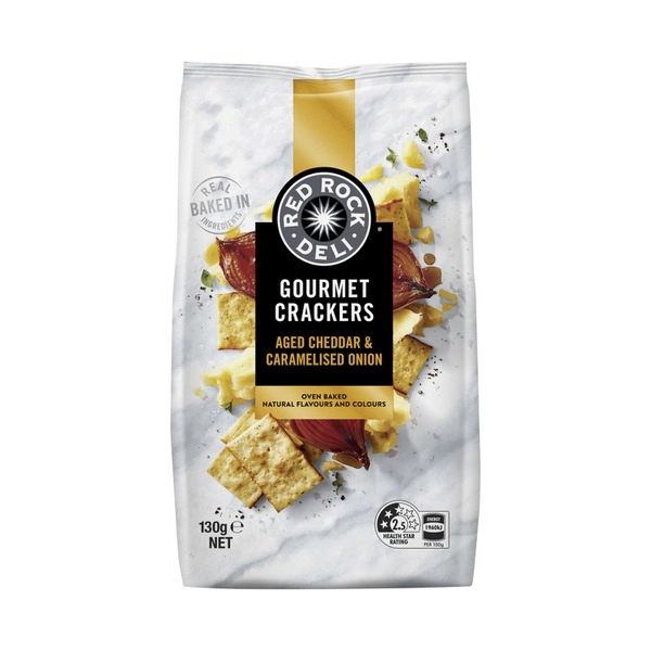 Red Rock Deli Gourmet Crackers Caramelised Onion 130g