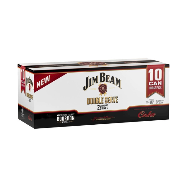 Jim Beam White Double Serve 6.7% Can 375mL 10 Pack