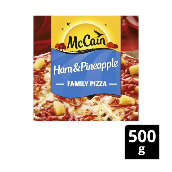 McCain Frozen Ham & Pineapple Family Pizza 500g