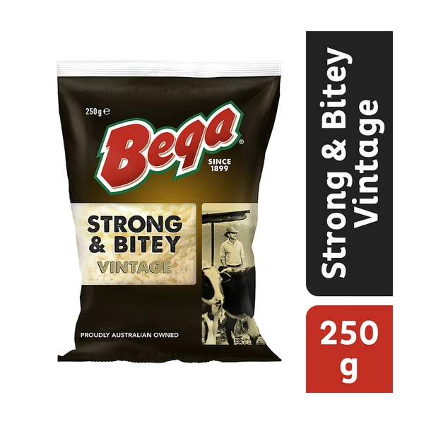 Bega Cheese Strong & Bitey Vintage Grated 250g