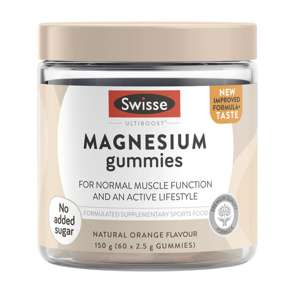 Swisse Ultiboost Magnesium Gummies Supports Normal Muscle Function and an Active Lifestyle 60 pack