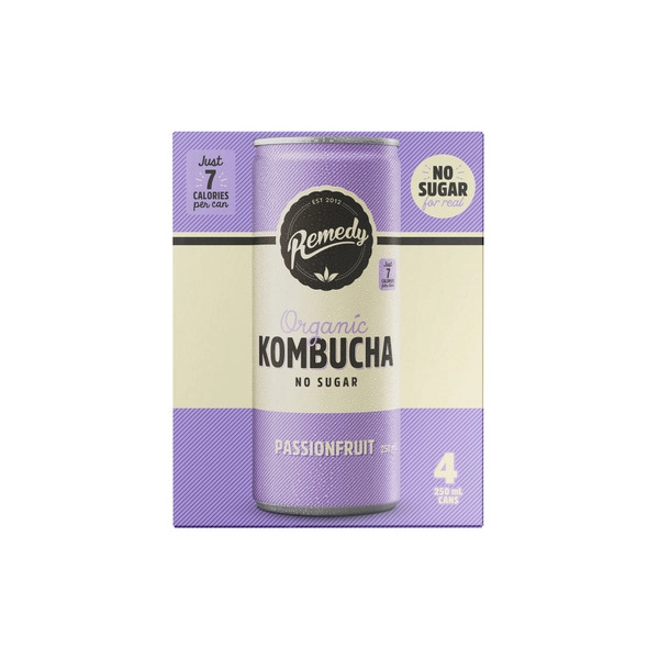 Remedy Kombucha Passionfruit 250mL 4 pack