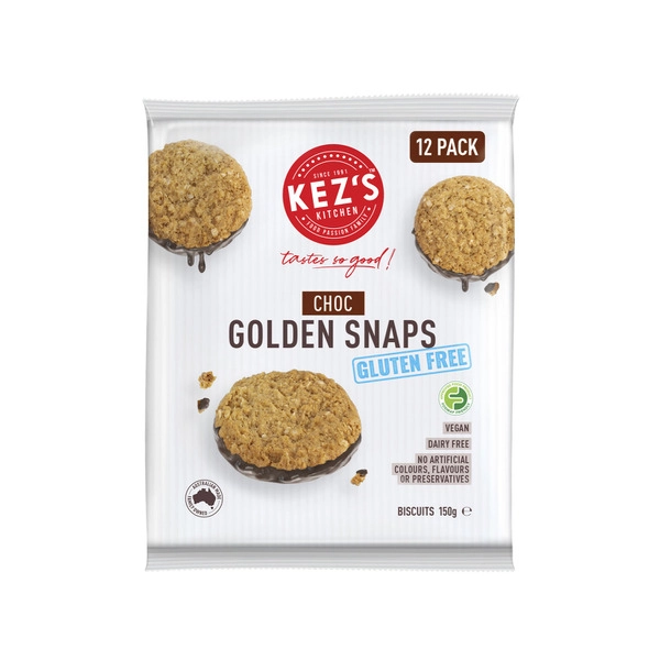 Kez's Kitchen Gluten Free Choc Golden Snaps 150g
