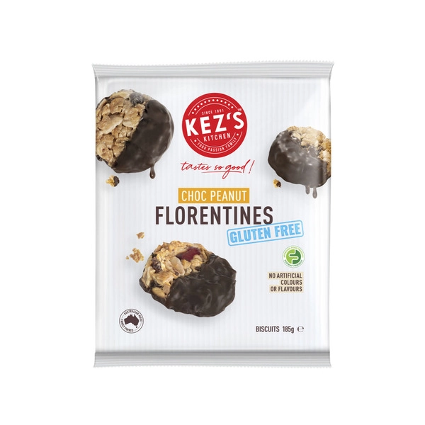 Kez's Kitchen Gluten Free Choc Peanut Florentines 185g