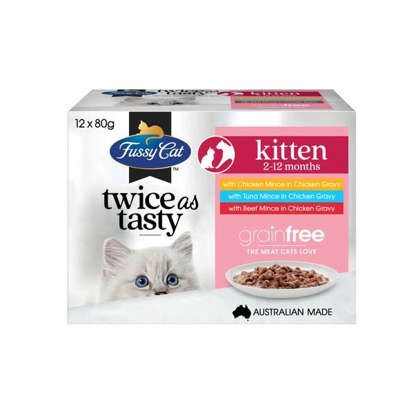 Fussy Cat Kitten Cat Food Pouch 12x80g 12 pack
